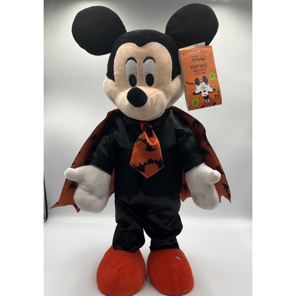 Disney Mickey Mouse Halloween Animated Greeter Black & Orange‎ Bat 19"